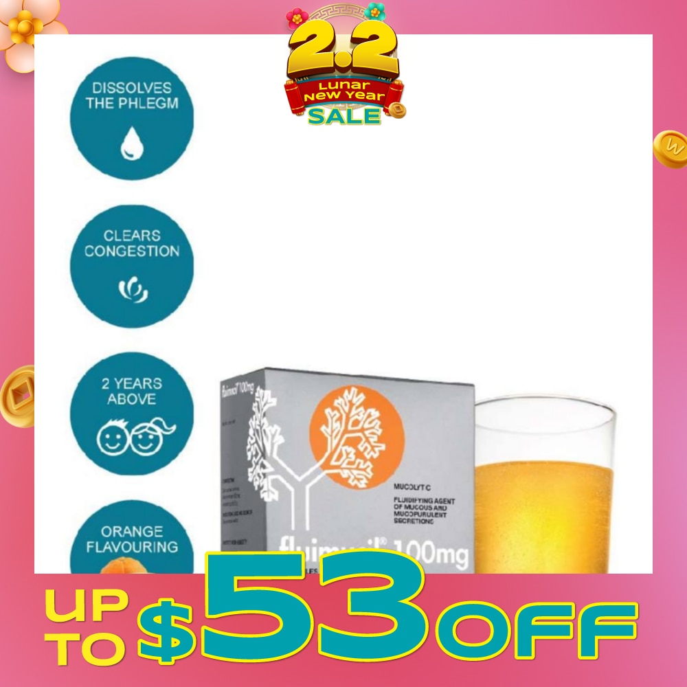 Granules Sachet 100mg Orange Flavour (Dissolves phlegm for 2 yrs to 6 yrs old) 30s