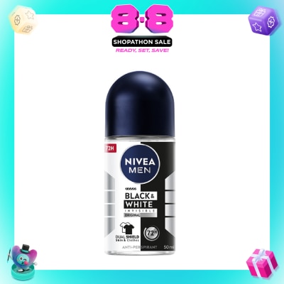 NIVEA - Deo (M) Roll-on Invisible Black White (Power) 50ml