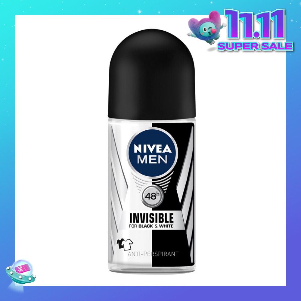 Deo (M) Roll-on Invisible Black White (Power) 50ml