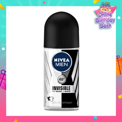 NIVEA Anti-Perspirant Invisible Long Lasting 48Hr Black and White Deodorant 50ml
