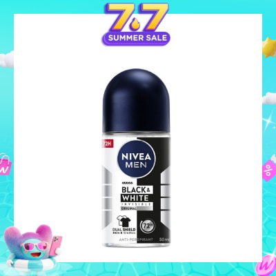 NIVEA - Deo (M) Roll-on Invisible Black White (Power) 50ml