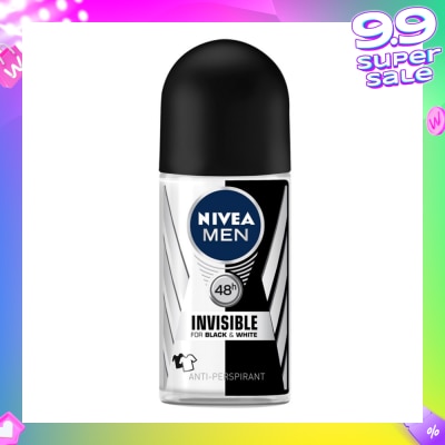 NIVEA Anti-Perspirant Invisible Long Lasting 48Hr Black and White Deodorant 50ml