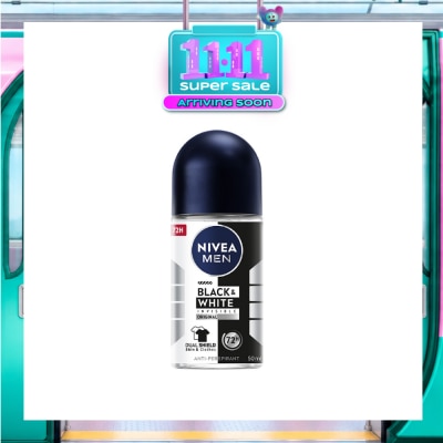 NIVEA Deo (M) Roll on Invisible Black White (Power) 50ml image