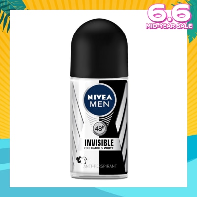 NIVEA Anti-Perspirant Invisible Long Lasting 48Hr Black and White Deodorant 50ml