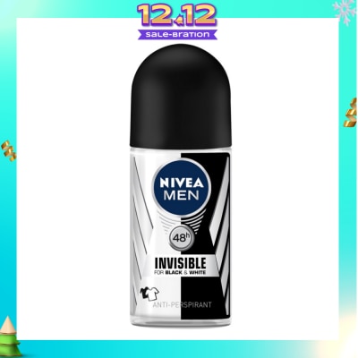 NIVEA Deo (M) Roll-on Invisible Black White (Power) 50ml