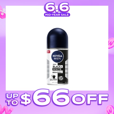 NIVEA - Deo (M) Roll-on Invisible Black White (Power) 50ml