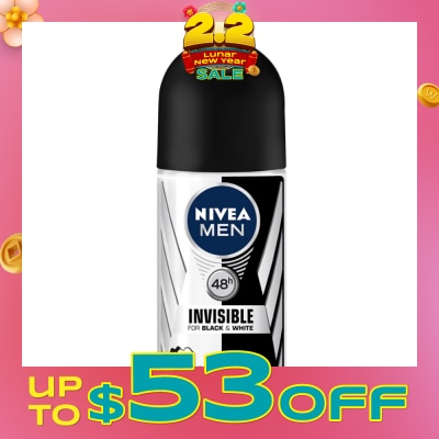 NIVEA Deo (M) Roll-on Invisible Black White (Power) 50ml