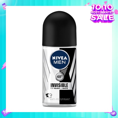 NIVEA Anti-Perspirant Invisible Long Lasting 48Hr Black and White Deodorant 50ml