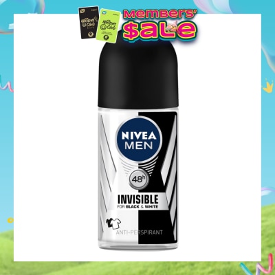 NIVEA - Deo (M) Roll-on Invisible Black White (Power) 50ml
