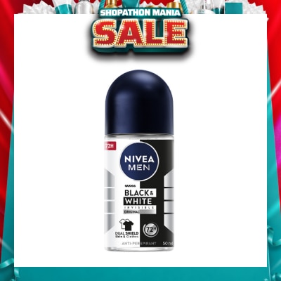 NIVEA - Deo (M) Roll-on Invisible Black White (Power) 50ml