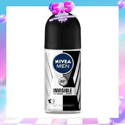 NIVEA - Deo (M) Roll-on Invisible Black White (Power) 50ml