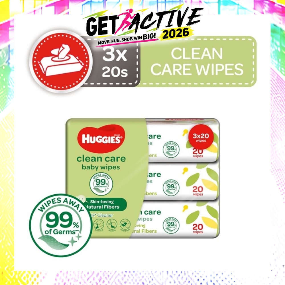 Clean Care Baby Wipes 3 Packs x 20 Wipes image