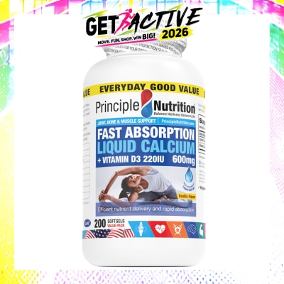 PRINCIPLE NUTRITION - Fast Absorption Liquid Calcium + Vitamin D3 220IU 600mg Softgel (To Efficient Nutrient Delivery & Rapid Absorption) 200s image
