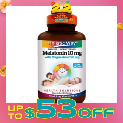 HOLISTIC WAY Extra Strength Melatonin 10mg With Magnesium 150mg 30s