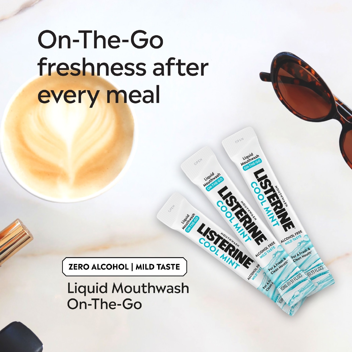 Cool Mint Zero Liquid Mouthwash On-The-Go Sachet 10ml x 15s image