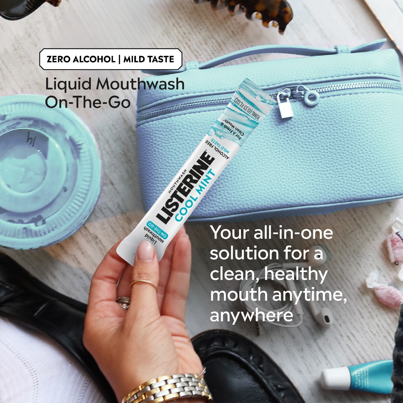 Cool Mint Zero Liquid Mouthwash On-The-Go Sachet 10ml x 15s image