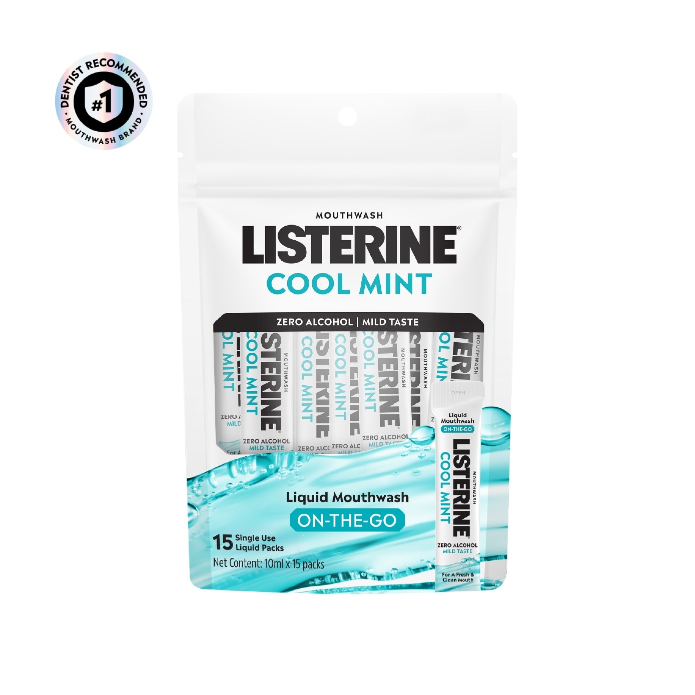 Cool Mint Zero Liquid Mouthwash On-The-Go Sachet 10ml x 15s image