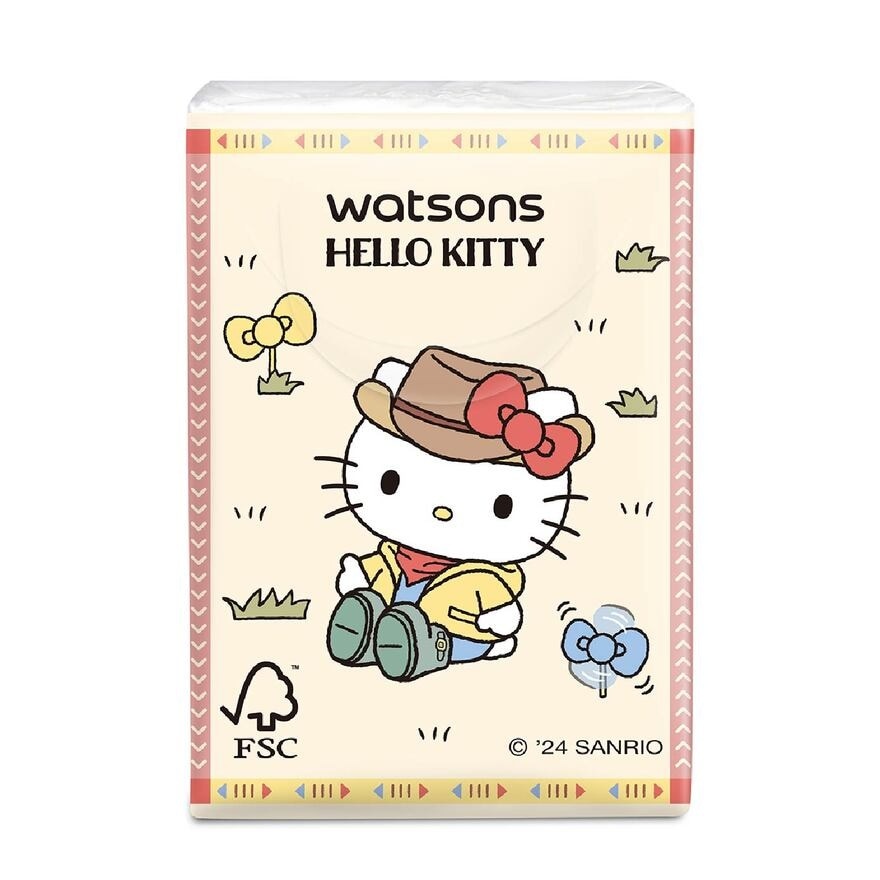 Hello Kitty 3ply Velvety Soft Mini Hankies (Ultra Soft + Dermatologically Tested) 10s x 10 Packs