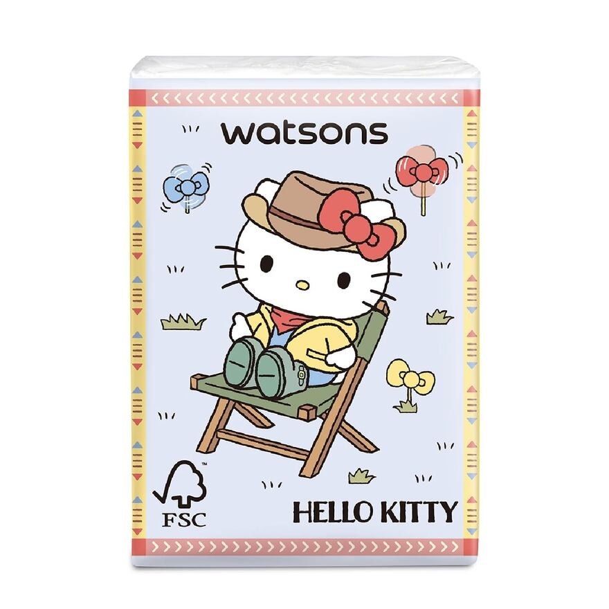 Hello Kitty 3ply Velvety Soft Mini Hankies (Ultra Soft + Dermatologically Tested) 10s x 10 Packs