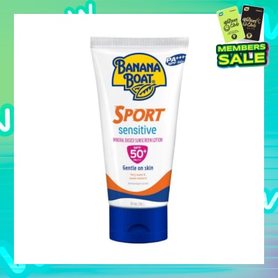 BANANA BOAT Sport Sensitive Mineral Based Sunscreen Lotion SPF50+PA++++ (Gentle On Skin & Very Water & Sweat Resistant) 90ml