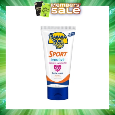 BANANA BOAT - Sport Sensitive Mineral Based Sunscreen Lotion SPF50+PA++++ (Gentle On Skin & Very Water & Sweat Resistant) 90ml