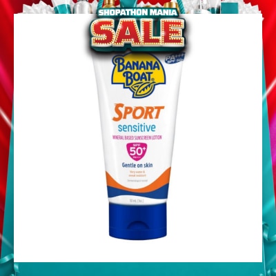 BANANA BOAT - Sport Sensitive Mineral Based Sunscreen Lotion SPF50+PA++++ (Gentle On Skin & Very Water & Sweat Resistant) 90ml