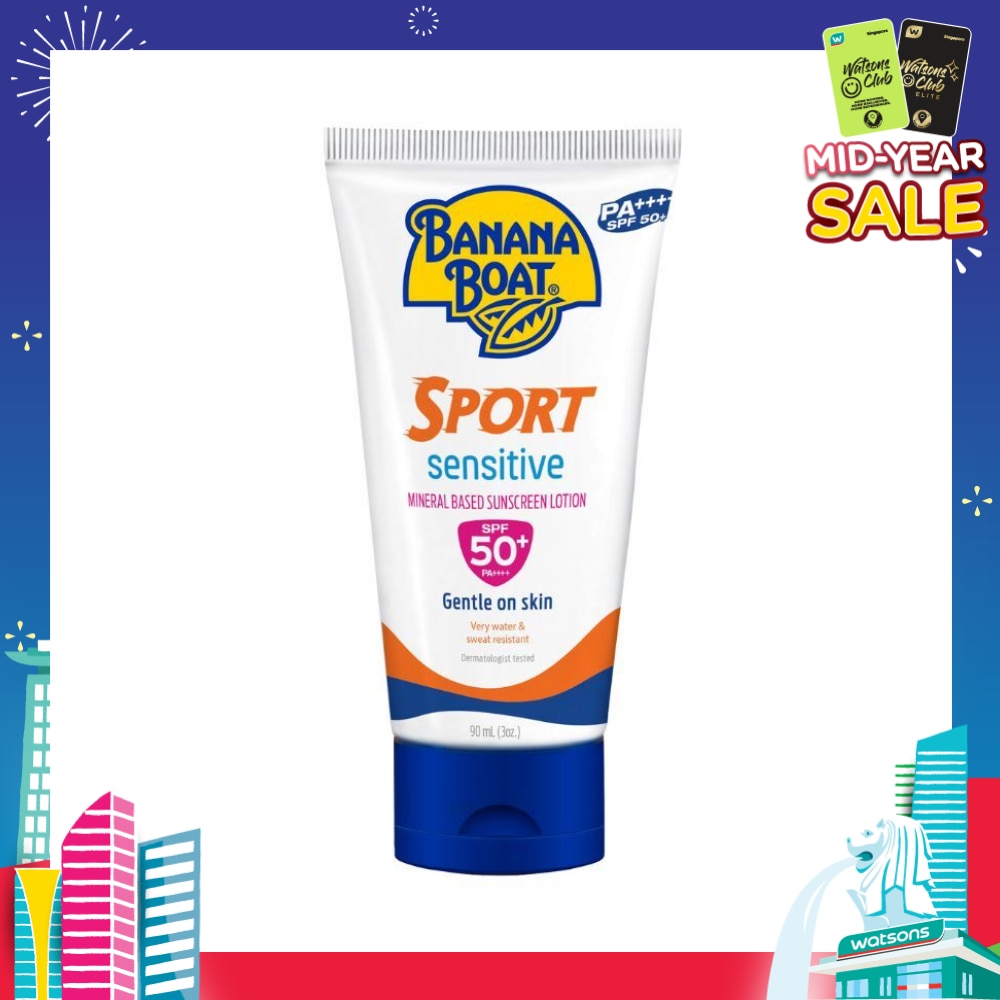 Sport Sensitive Mineral Based Sunscreen Lotion SPF50+PA++++ (Gentle On Skin & Very Water & Sweat Resistant) 90ml