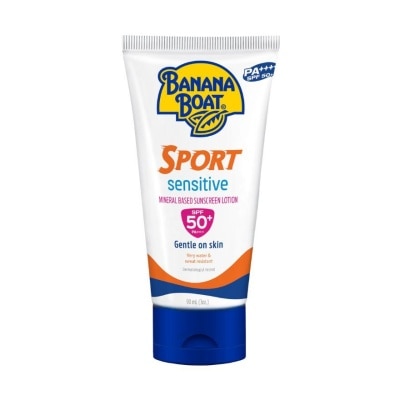 BANANA BOAT Sport Sensitive Mineral Based Sunscreen Lotion SPF50+PA++++ (Gentle On Skin & Very Water & Sweat Resistant) 90ml