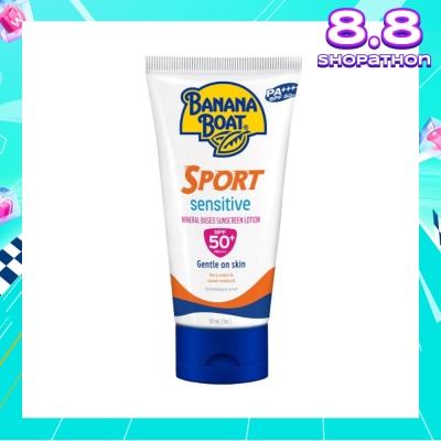 BANANA BOAT Sport Sensitive Mineral Based Sunscreen Lotion SPF50+PA++++ (Gentle On Skin & Very Water & Sweat Resistant) 90ml