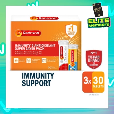 REDOXON Immunity & Antioxidant Super Saver Packset consists Triple Action Orange 30s x 2 + Vita Immune Orange 30s x 1s (Expiry: Nov`2025)