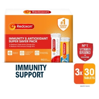 REDOXON Immunity & Antioxidant Super Saver Packset consists Triple Action Orange 30s x 2 + Vita Immune Orange 30s x 1s