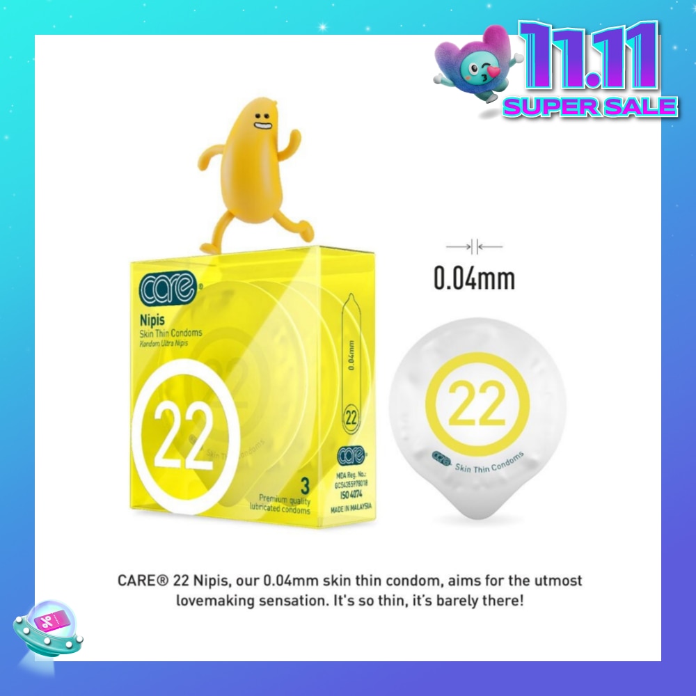 22 Nipis Skin Thin Condoms 3s