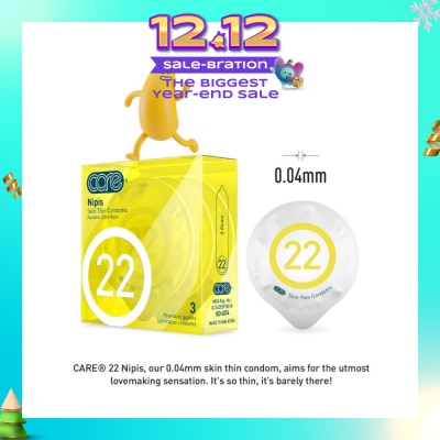 CARE 22 Nipis Skin Thin Condoms 3s
