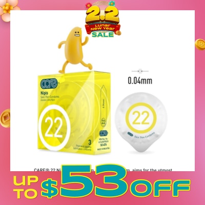 CARE 22 Nipis Skin Thin Condoms 3s