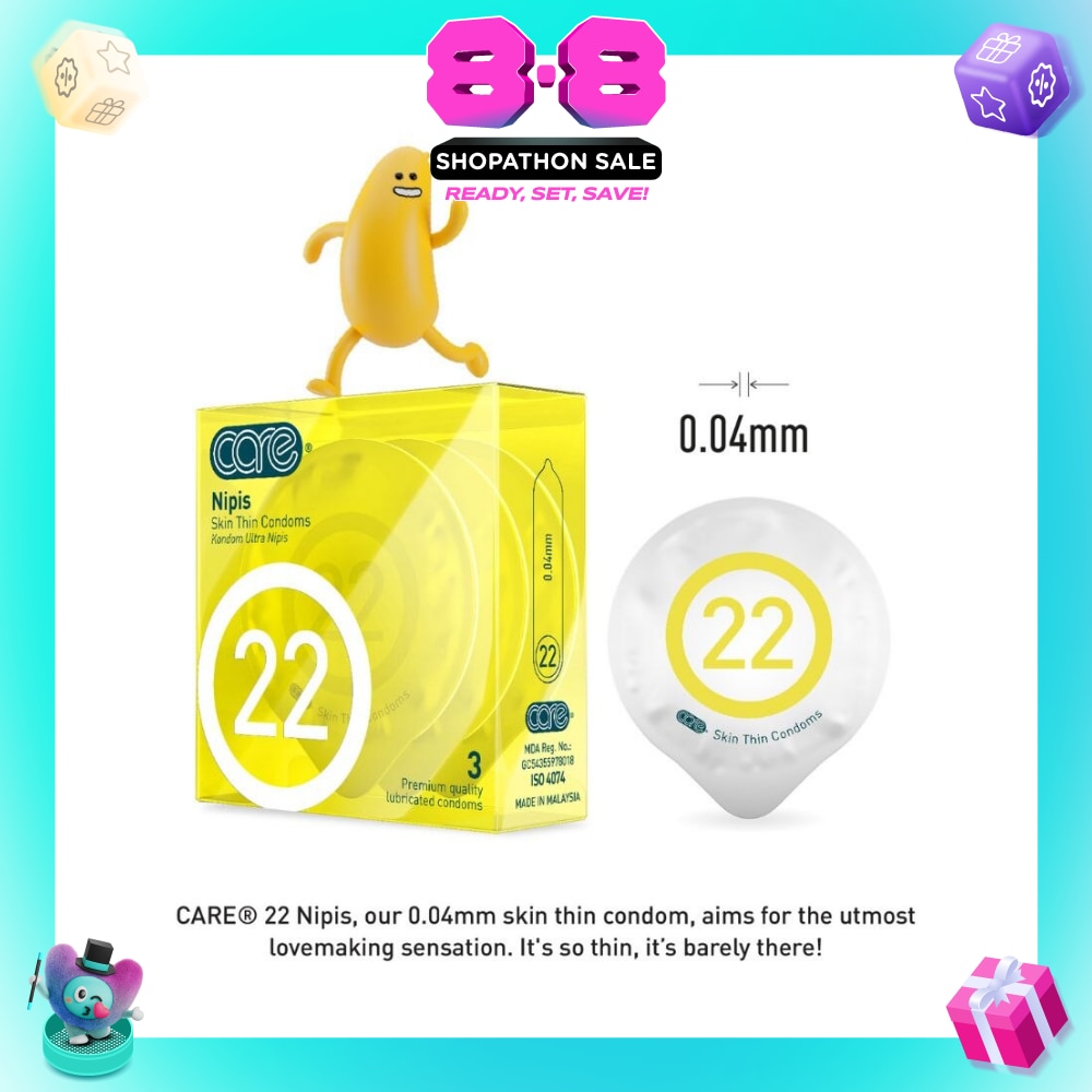 22 Nipis Skin Thin Condoms 3s