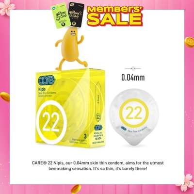 CARE 22 Nipis Skin Thin Condoms 3s