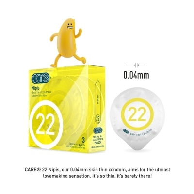 CARE 22 Nipis Skin Thin Condoms 3s