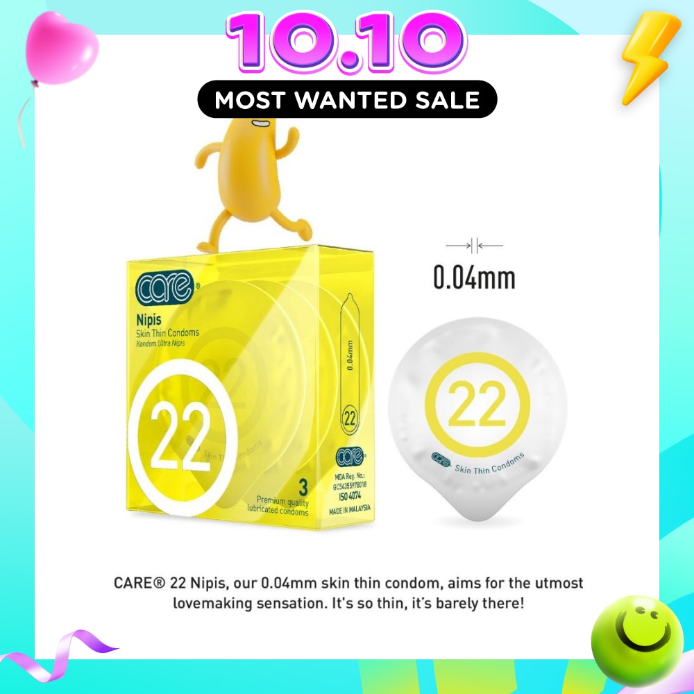 22 Nipis Skin Thin Condoms 3s image