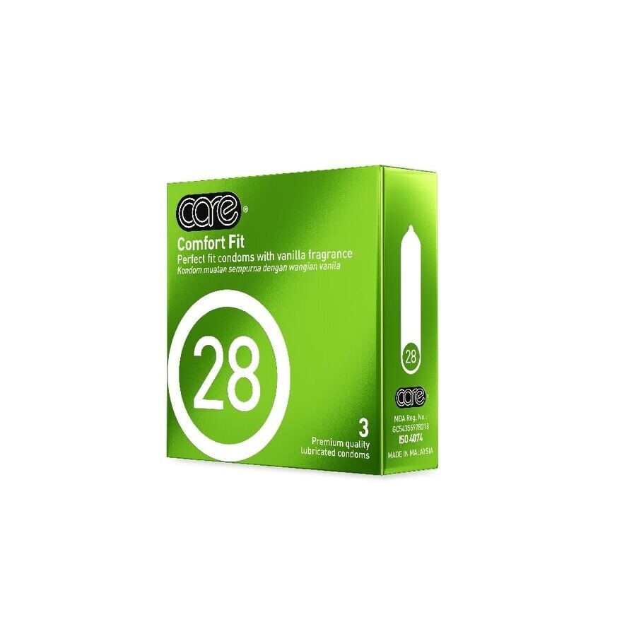 28 Comfort Fit Vanilla Fragrance Condom (With Extra Lubricant) 3s