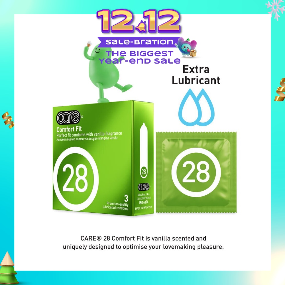 28 Comfort Fit Vanilla Fragrance Condom (With Extra Lubricant) 3s
