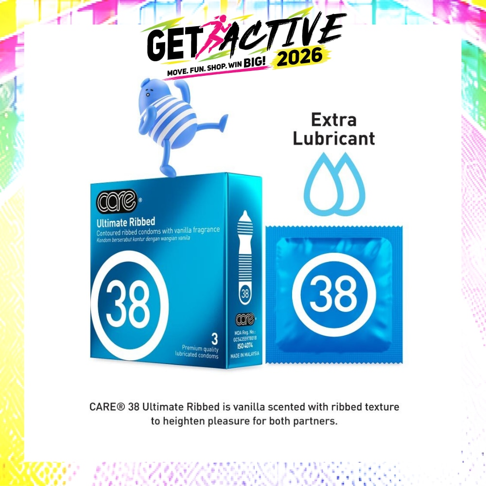 38 Ultimate Ribbed Vanilla Fragrance Condom (With Extra Lubricant) 3s image