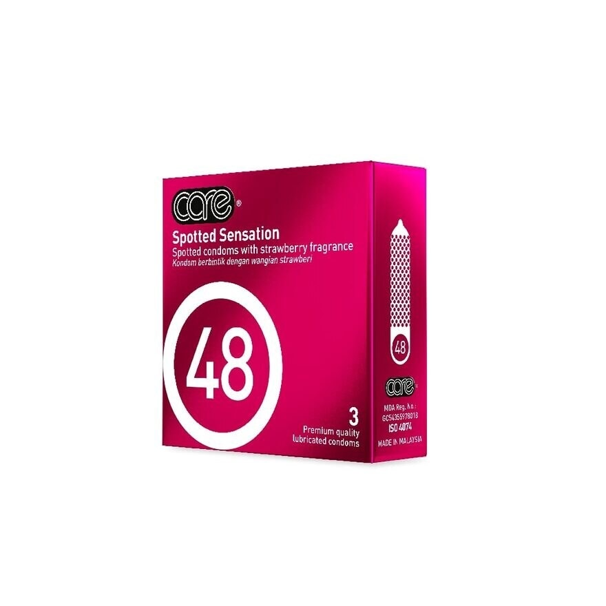 48 Spotted Sensation Strawberry Fragrance Condom (With Extra Lubricant) 3s