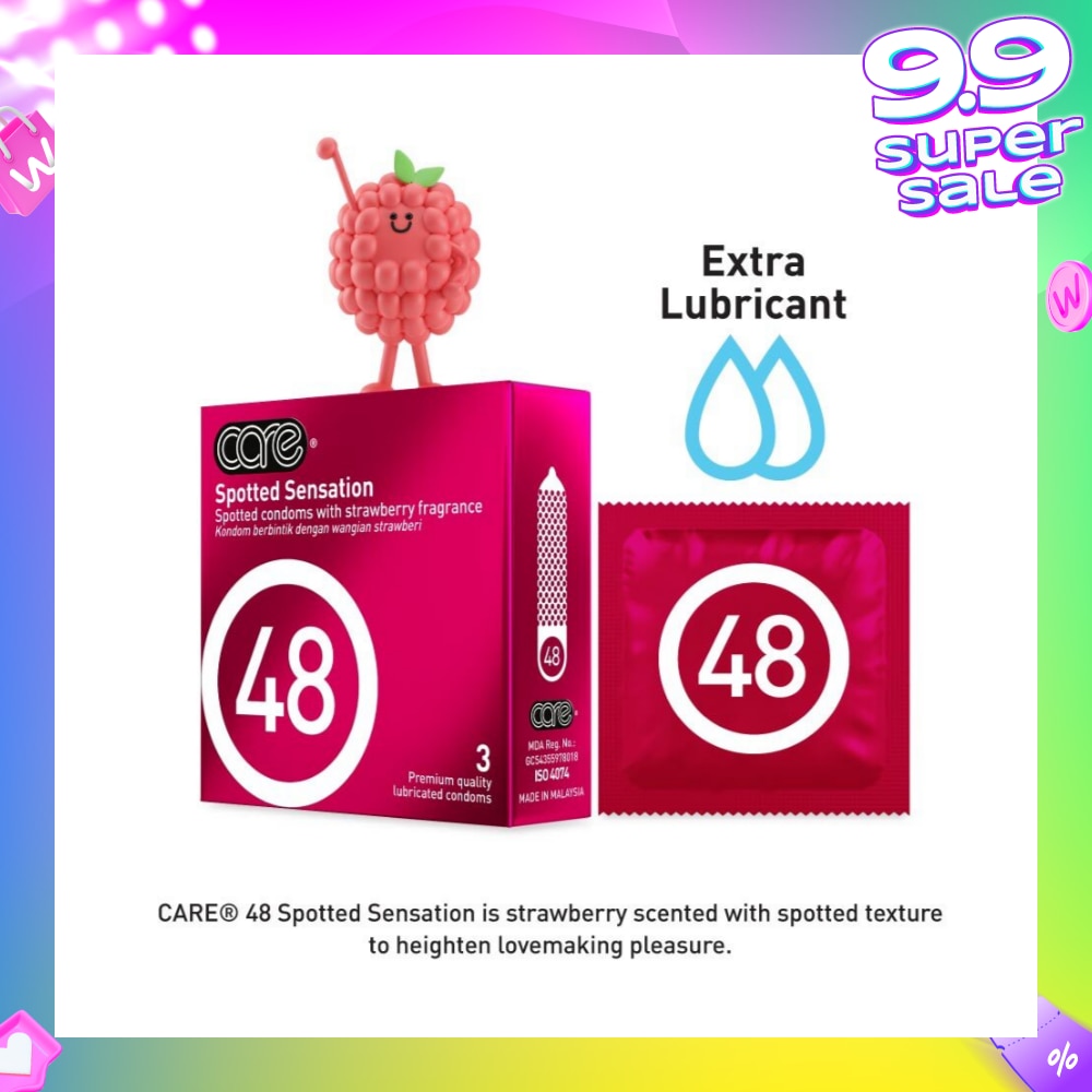 48 Spotted Sensation Strawberry Fragrance Condom (With Extra Lubricant) 3s