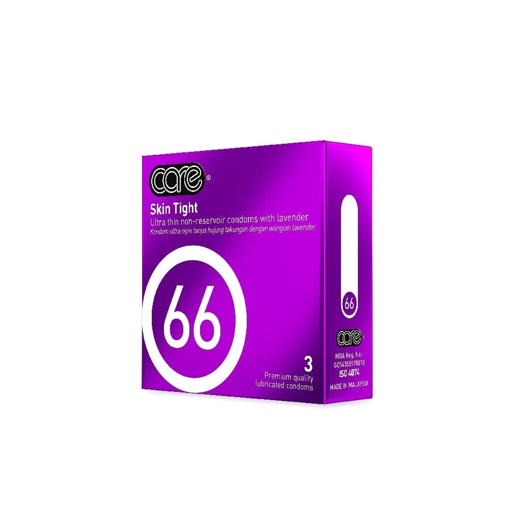 66 Skin Tight Non-Reservoir Lavender Fragrance Condom (With Extra Lubricant) 3s