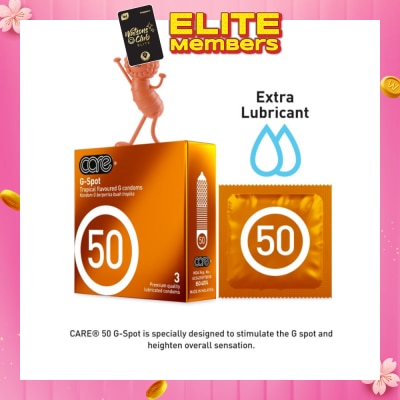 CARE 50 G-Spot Tropical Flavoured G Condom (With Extra Lubricant) 3s