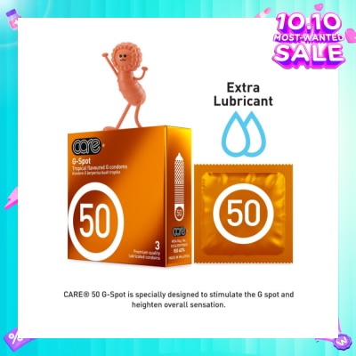 CARE 50 G-Spot Tropical Flavoured G Condom (With Extra Lubricant) 3s