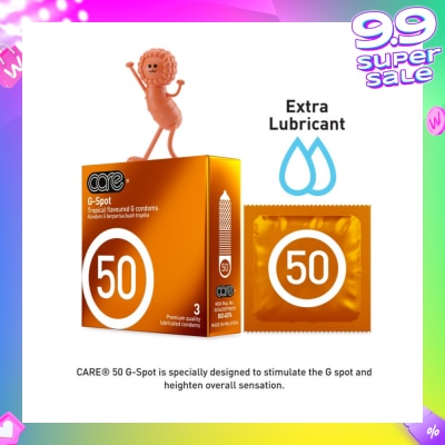 CARE 50 G-Spot Tropical Flavoured G Condom (With Extra Lubricant) 3s