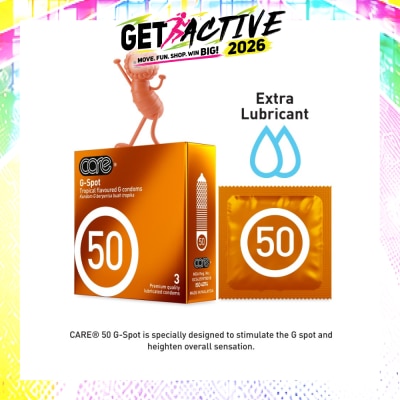 CARE - 50 G-Spot Tropical Flavoured G Condom (With Extra Lubricant) 3s image