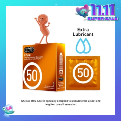 CARE 50 G-Spot Tropical Flavoured G Condom (With Extra Lubricant) 3s