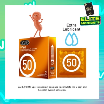 CARE 50 G-Spot Tropical Flavoured G Condom (With Extra Lubricant) 3s